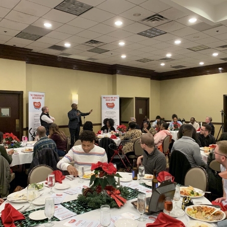 Derrick Anderson speaking at Buckeye Blueprint listening tour in Mahoning Valley